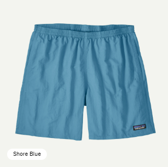 パタゴニア バギーズショーツ 5インチ Shore Blueカラー 夏らしい爽やかなブルー