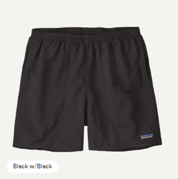 パタゴニア バギーズショーツ 5インチ Blackカラー 40〜50代にも人気の定番色