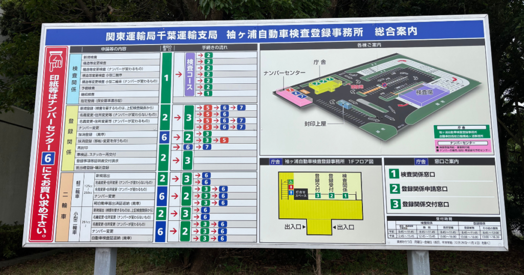 袖ヶ浦自動車検査登録事務所のユーザー車検手続き総合案内