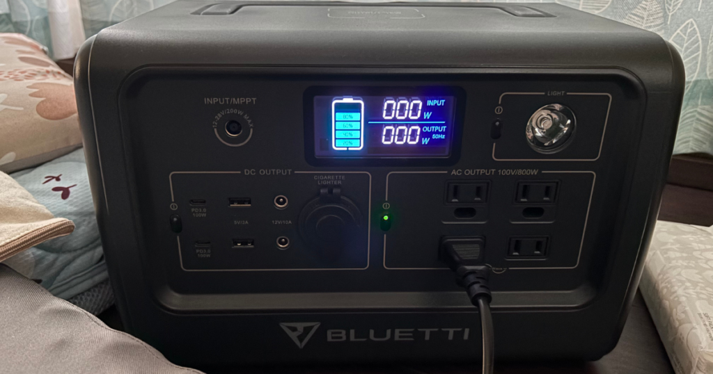 CPAPを約8時間使用した翌朝のBLUETTI EB70Sバッテリー残量80％