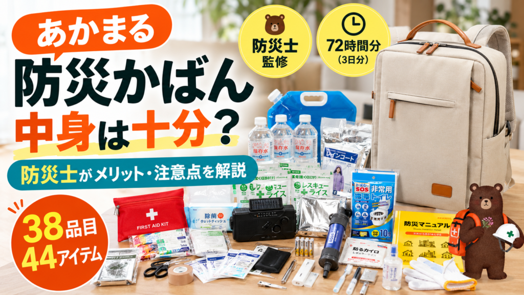 あかまる防災かばんの中身とメリット・注意点を防災士が解説する記事のアイキャッチ